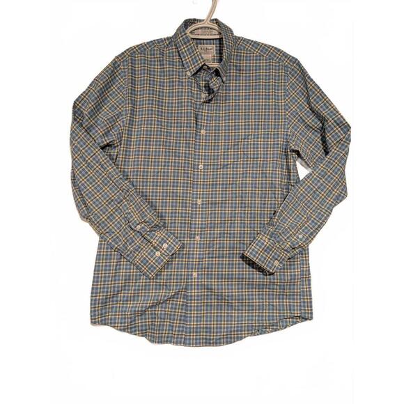 LL Bean Classic Plaid Button-Up Shirt Size Medium Regular - Picture 1 of 10